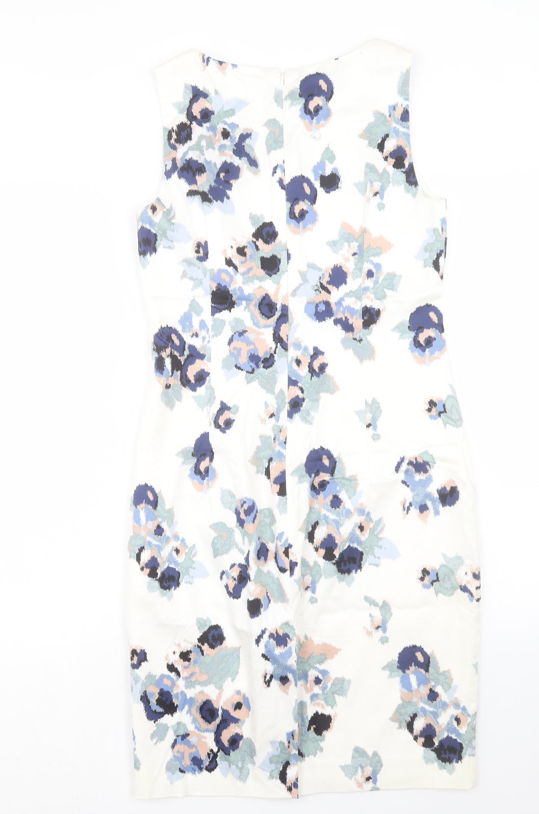 Hobbs Womens Multicoloured Floral Polyester Tank Dress Size 10 Boat Neck Zip