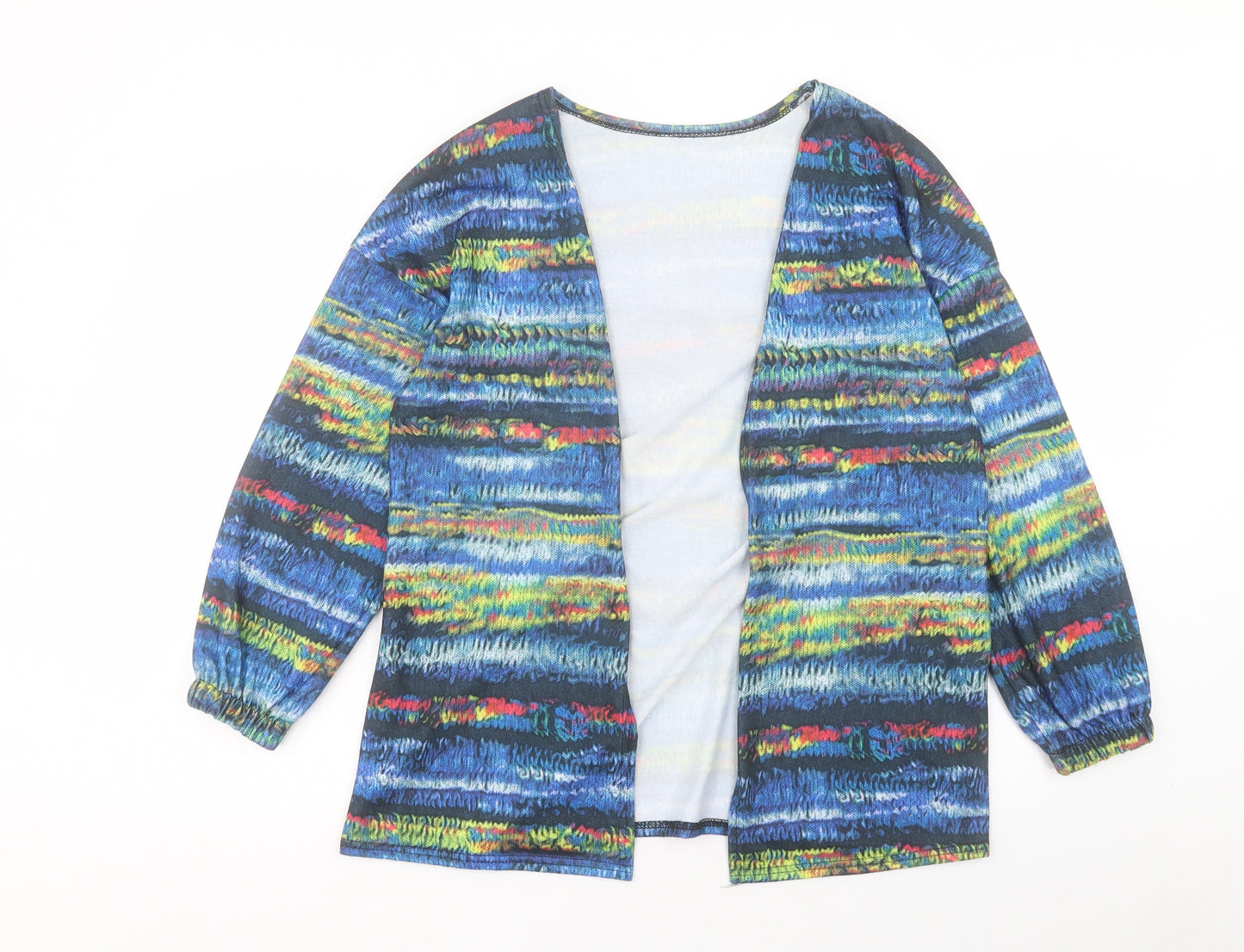Preworn Womens Multicoloured V-Neck Geometric Polyester Cardigan Jumper Size XL
