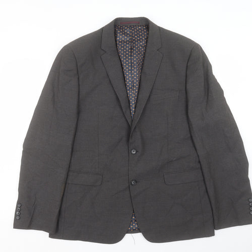 NEXT Mens Grey Polyester Jacket Suit Jacket Size 44