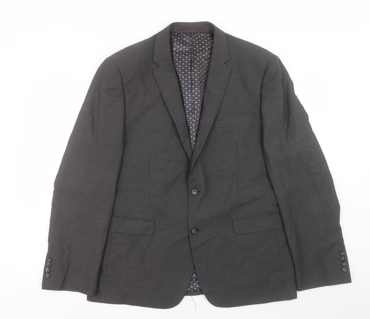 NEXT Mens Grey Polyester Jacket Suit Jacket Size 44