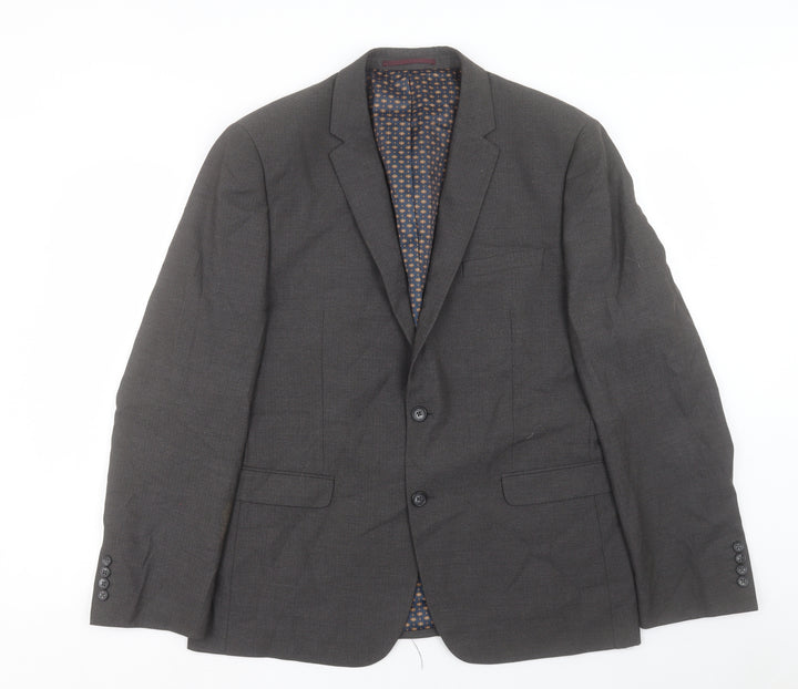 NEXT Mens Grey Polyester Jacket Suit Jacket Size 44