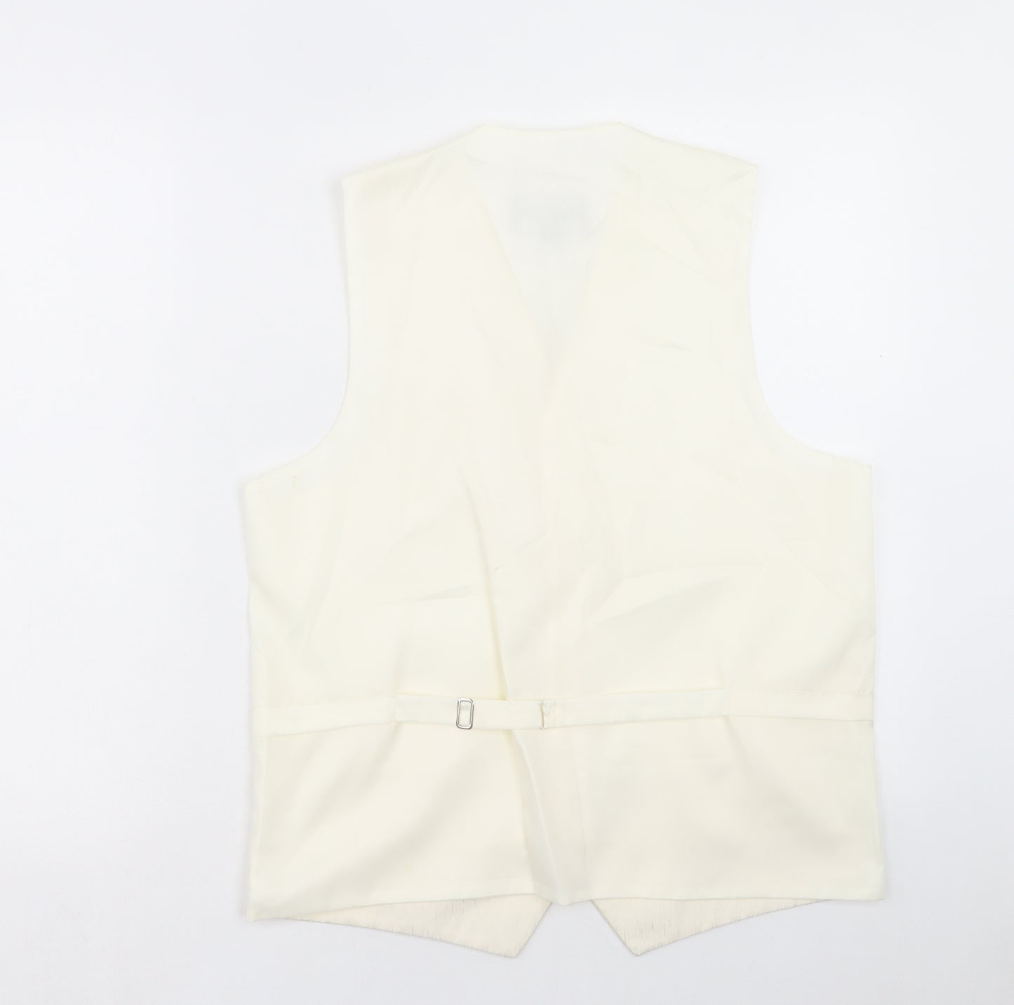 Heirloom Collectibles Mens Ivory Polyester Jacket Suit Waistcoat Size 38