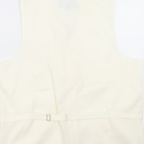 Heirloom Collectibles Mens Ivory Polyester Jacket Suit Waistcoat Size 38