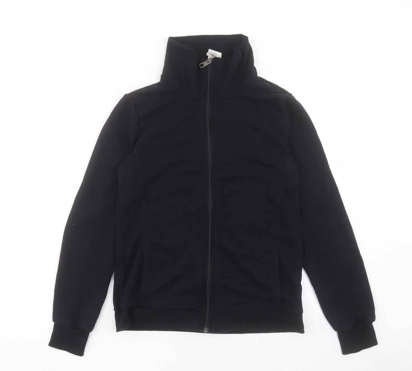 DECATHLON Womens Black Cotton Full Zip Sweatshirt Size L Zip