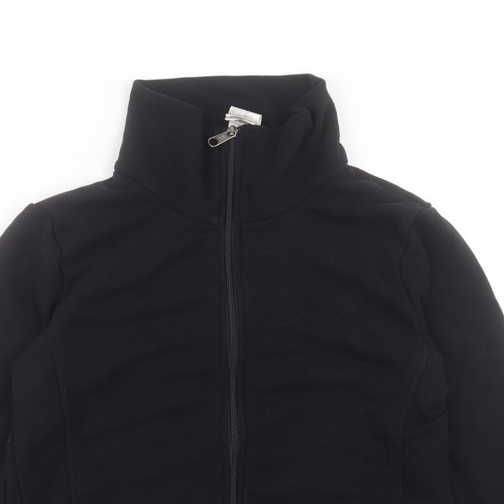 DECATHLON Womens Black Cotton Full Zip Sweatshirt Size L Zip