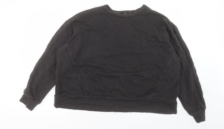 Zara Womens Black Cotton Pullover Sweatshirt Size L Pullover
