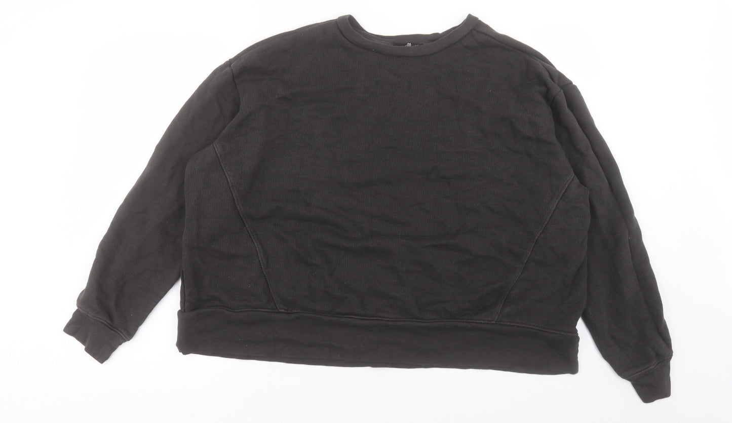 Zara Womens Black Cotton Pullover Sweatshirt Size L Pullover