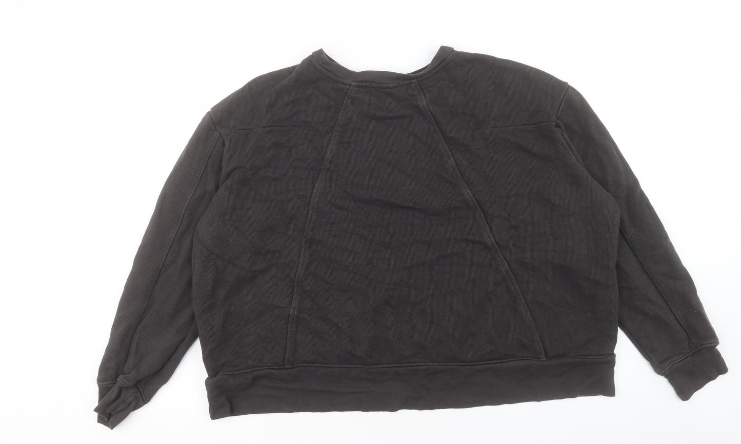 Zara Womens Black Cotton Pullover Sweatshirt Size L Pullover