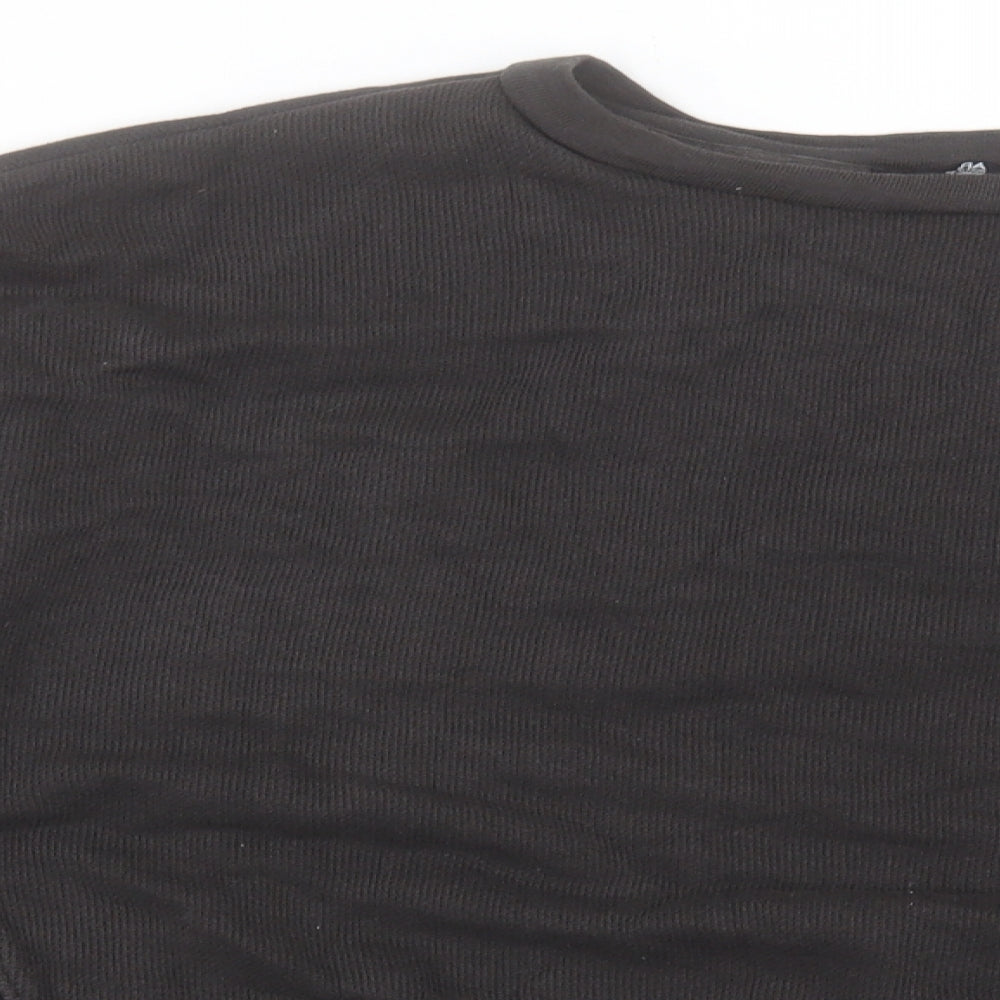 Zara Womens Black Cotton Pullover Sweatshirt Size L Pullover