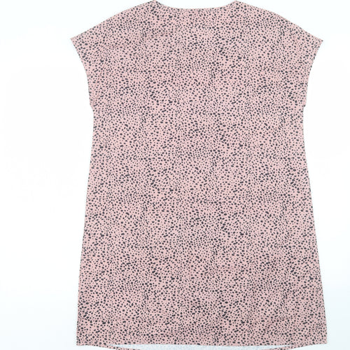 SheIn Womens Pink Geometric Polyester Shift Size S V-Neck Pullover