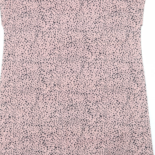SheIn Womens Pink Geometric Polyester Shift Size S V-Neck Pullover