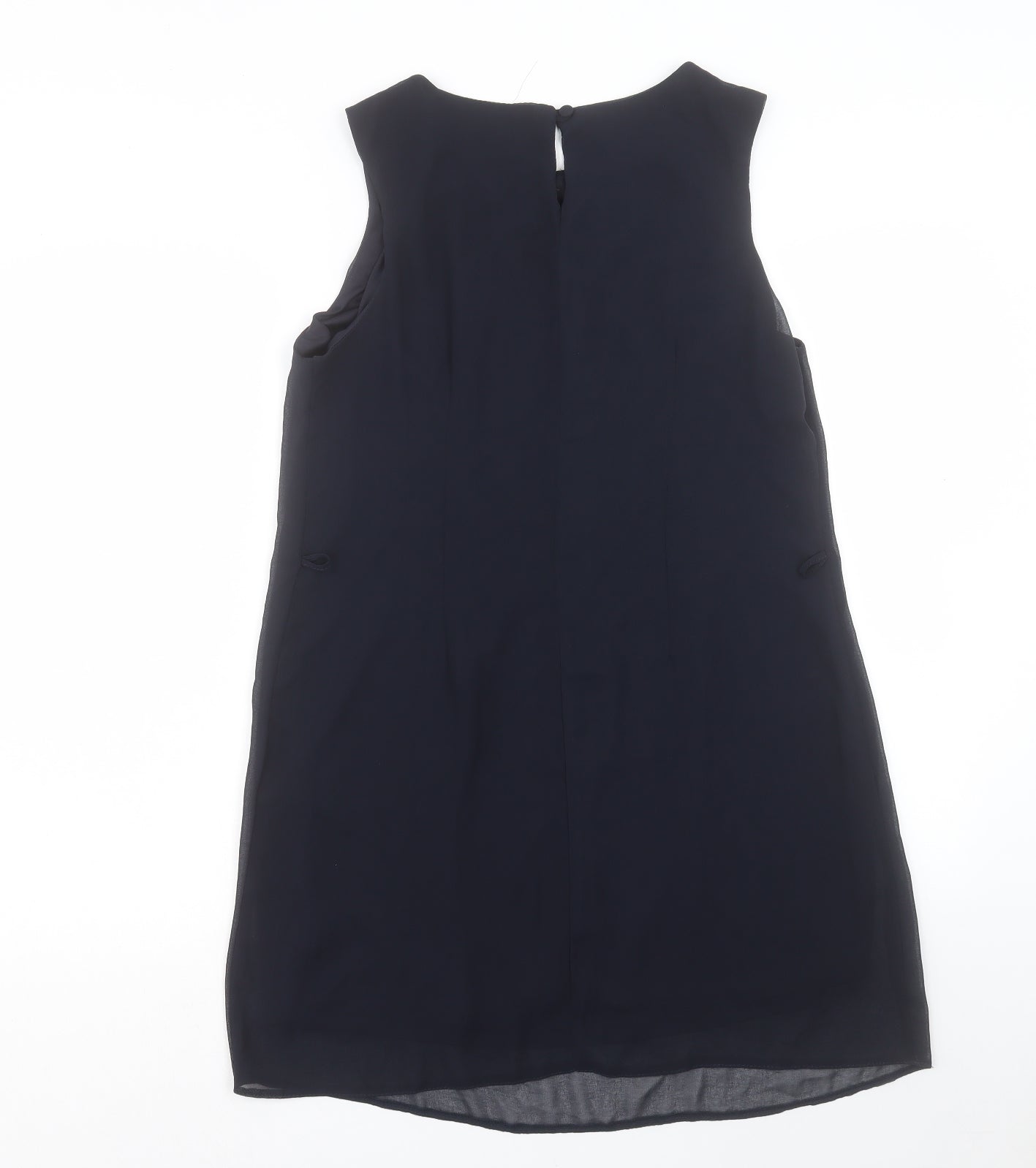 Atmosphere Womens Blue Polyester Shift Size 14 Boat Neck Button