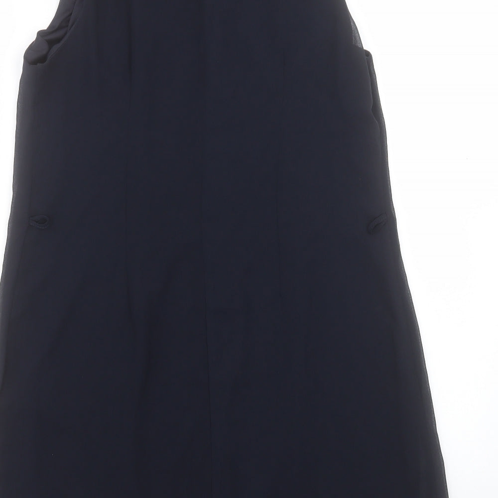 Atmosphere Womens Blue Polyester Shift Size 14 Boat Neck Button
