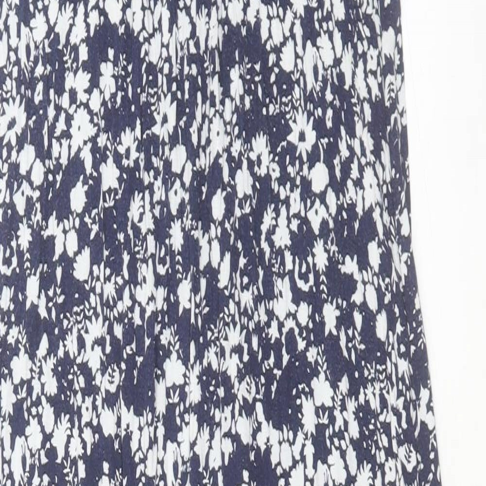Joules Womens Blue Floral Viscose Maxi Size 12 Boat Neck Pullover