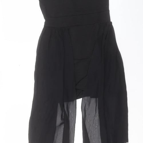 Ad Lib Womens Black Polyester Shift Size 10 One Shoulder Zip