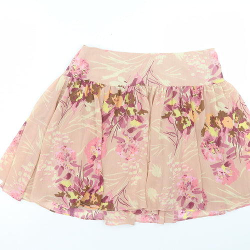 Gap Womens Pink Floral Polyester Mini Skirt Size 8 Zip
