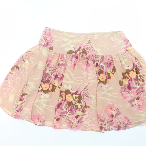 Gap Womens Pink Floral Polyester Mini Skirt Size 8 Zip