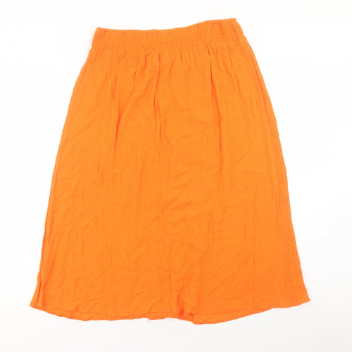 George Womens Orange Viscose A-Line Skirt Size M