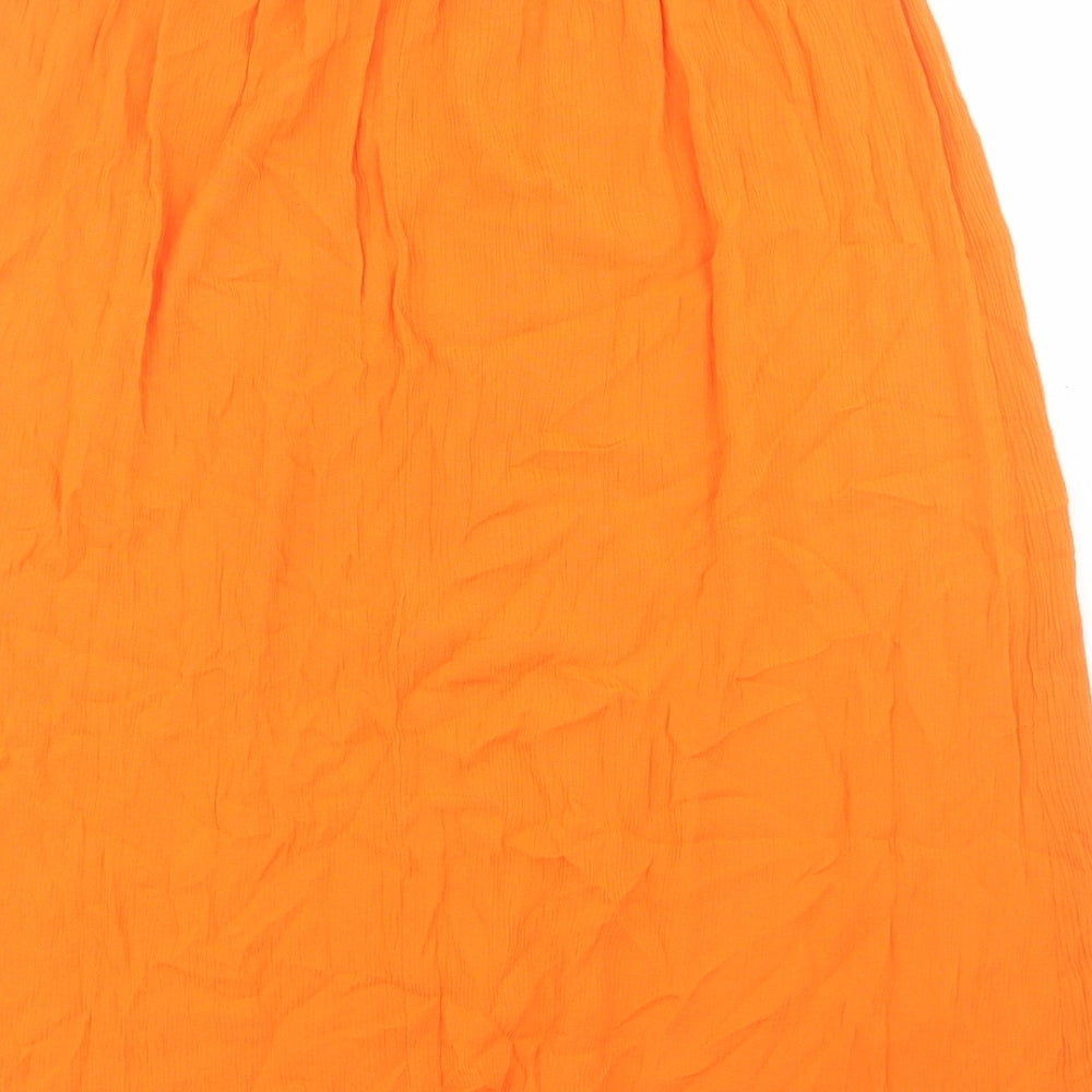 George Womens Orange Viscose A-Line Skirt Size M