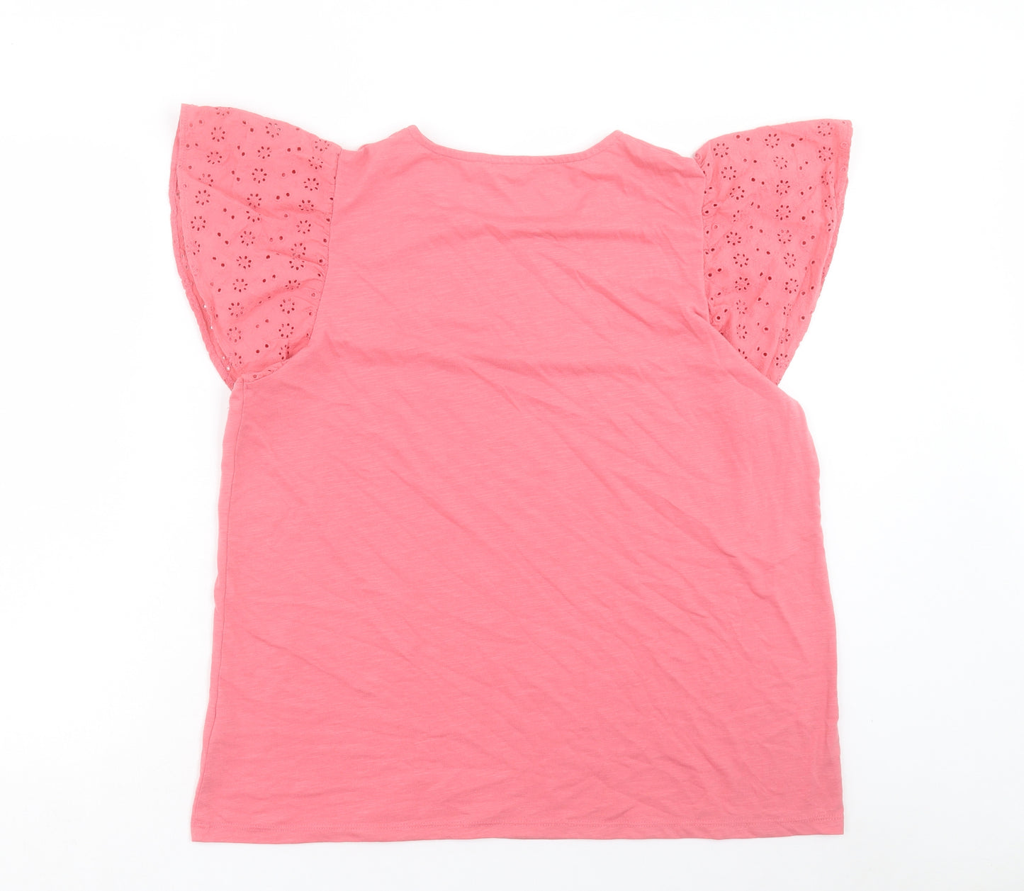 pep&co Womens Pink Cotton Basic Blouse Size 18 Crew Neck