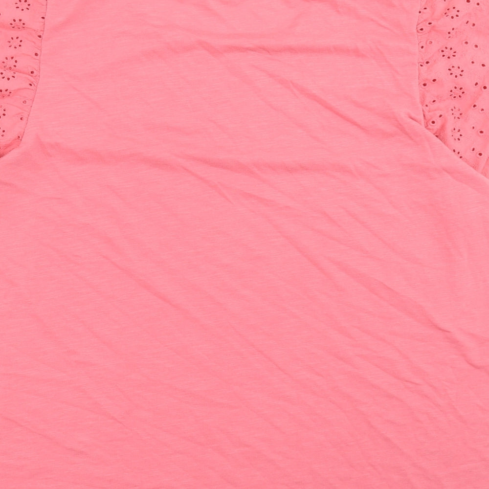 pep&co Womens Pink Cotton Basic Blouse Size 18 Crew Neck