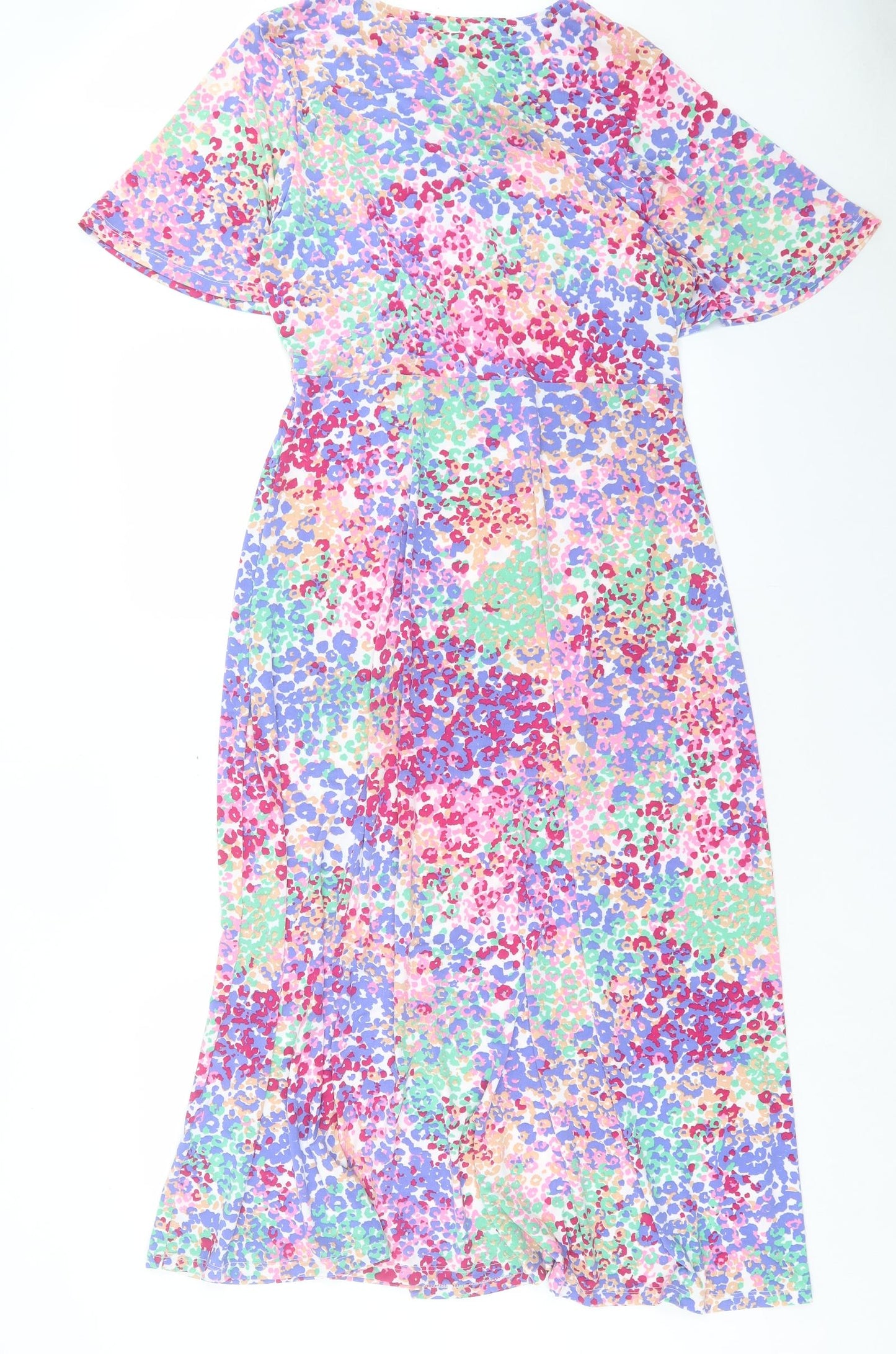 Et Vous Womens Multicoloured Animal Print Polyester A-Line Size 14 Round Neck Pullover - Leopard Print