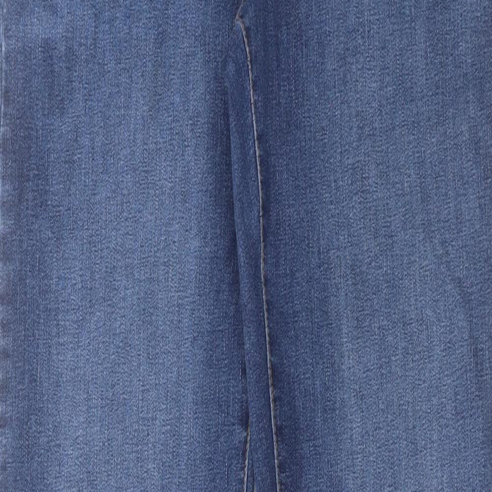 Marks and Spencer Womens Blue Cotton Straight Jeans Size 12 L30 in Regular Button