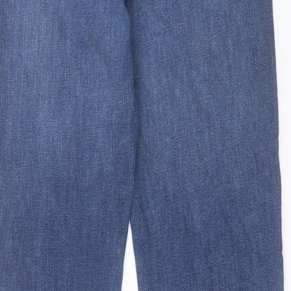Marks and Spencer Womens Blue Cotton Straight Jeans Size 12 L30 in Regular Button