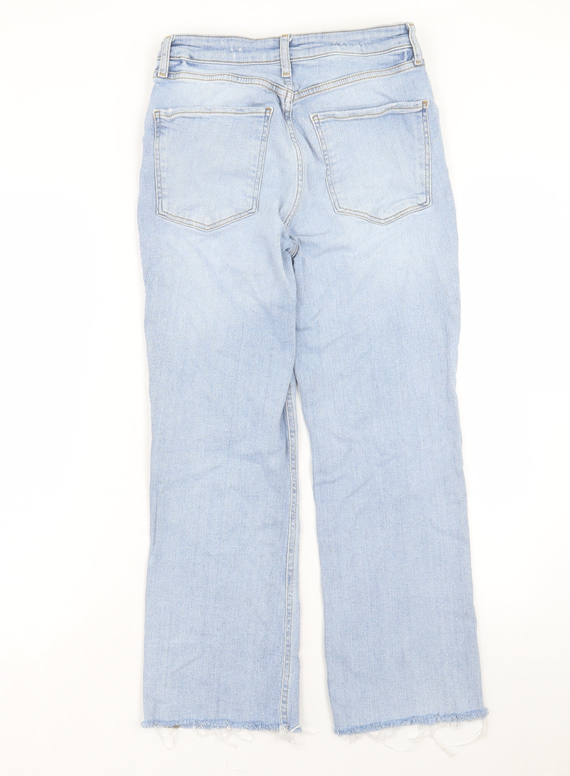 Zara Womens Blue Cotton Mom Jeans Size 10 L25 in Regular Buckle