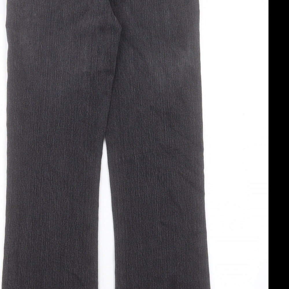 George Womens Black Cotton Wide-Leg Jeans Size 10 L28 in Regular Button
