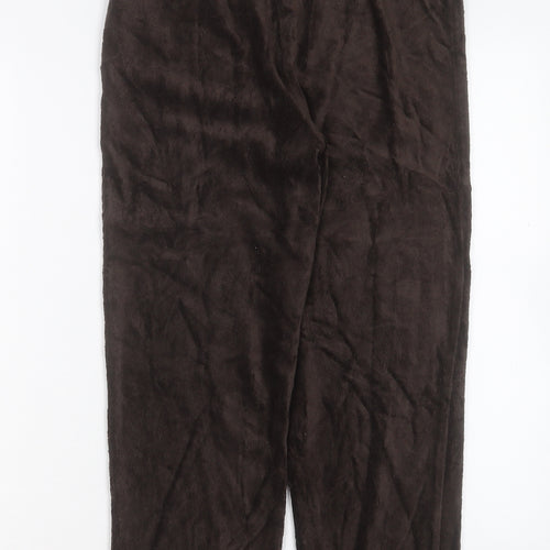Zara Womens Brown Cotton Trousers Size S L26 in Regular