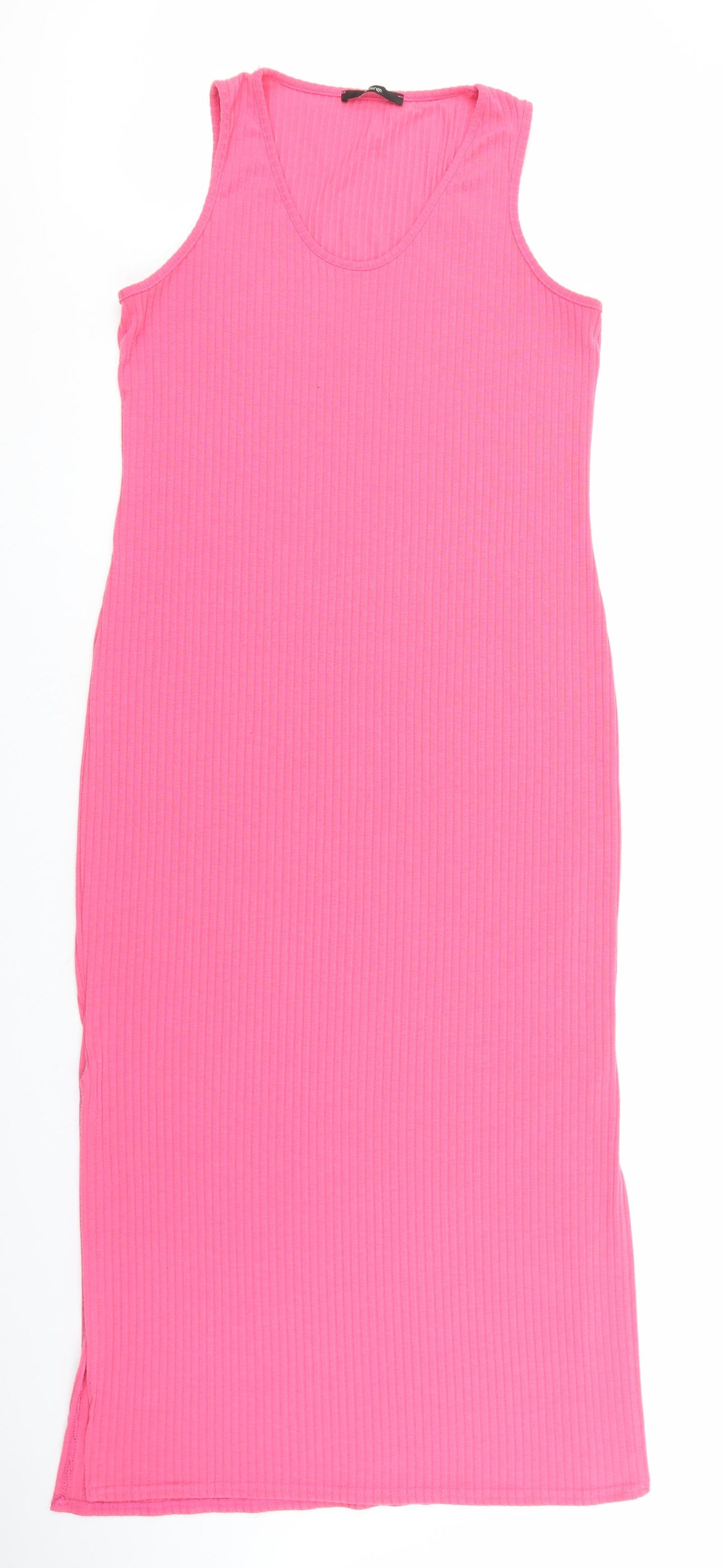 George Womens Pink Polyester Bodycon Size 14 Round Neck Pullover