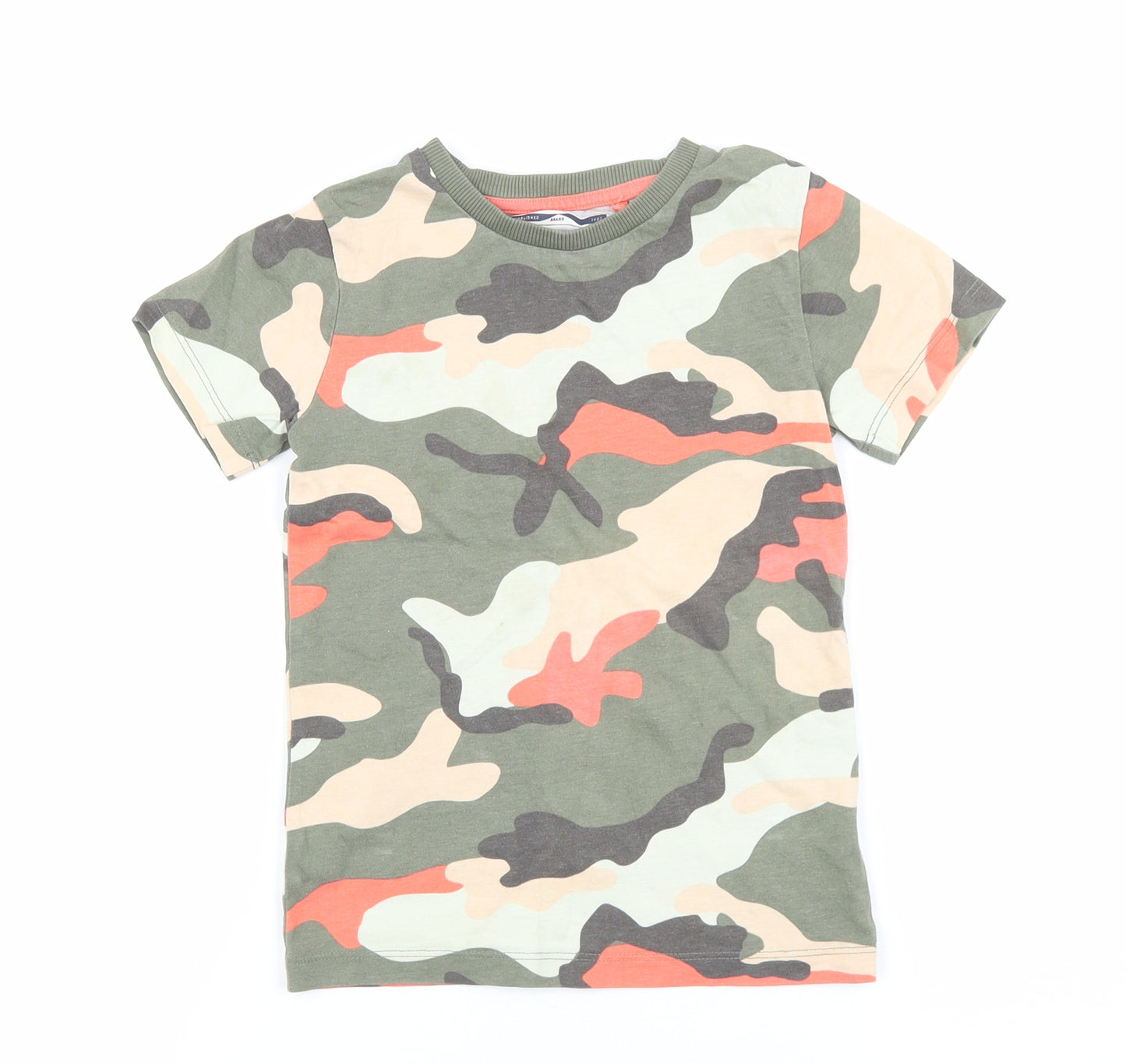NEXT Boys Multicoloured Camouflage 100% Cotton Basic T-Shirt Size 4-5 Years Round Neck Pullover