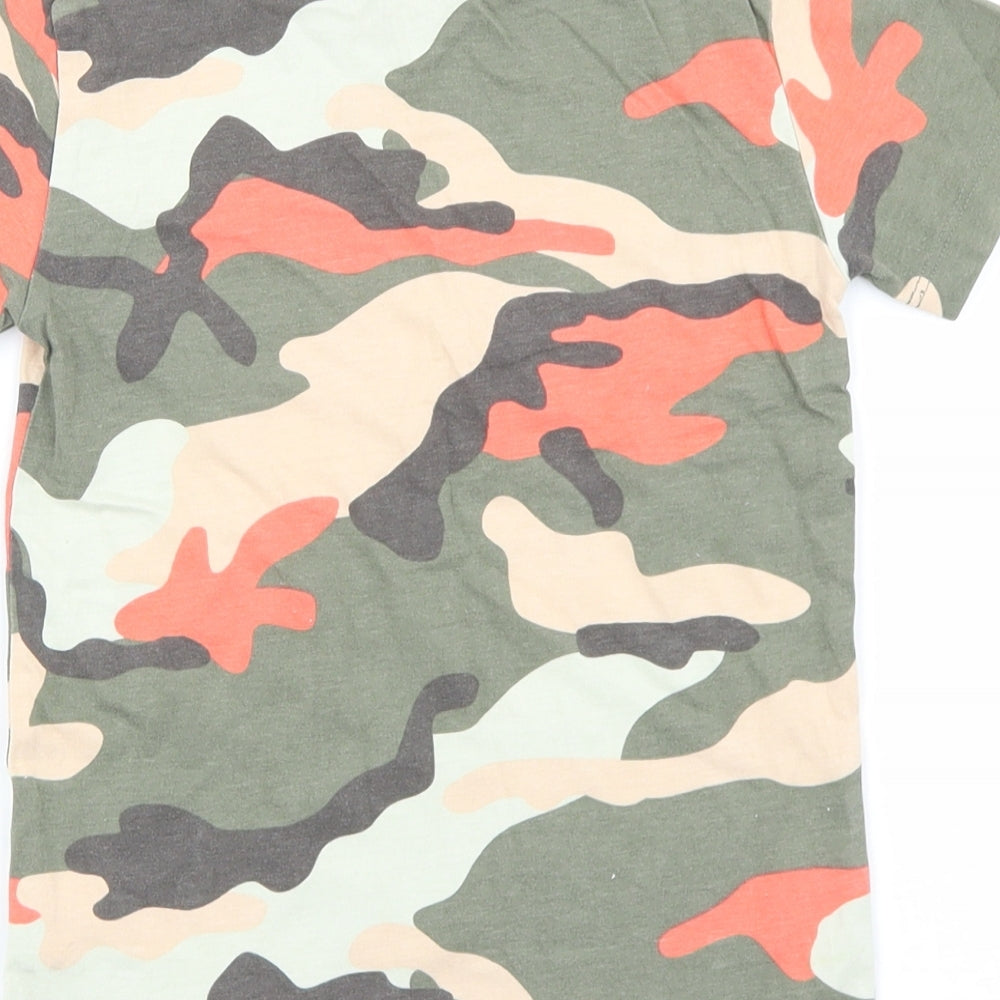NEXT Boys Multicoloured Camouflage 100% Cotton Basic T-Shirt Size 4-5 Years Round Neck Pullover