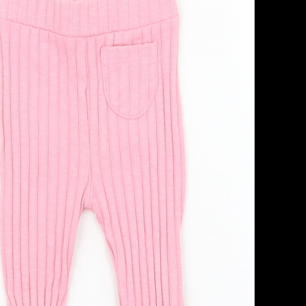 Zara Baby Pink Cotton Jogger Trousers Size 9-12 Months Pullover