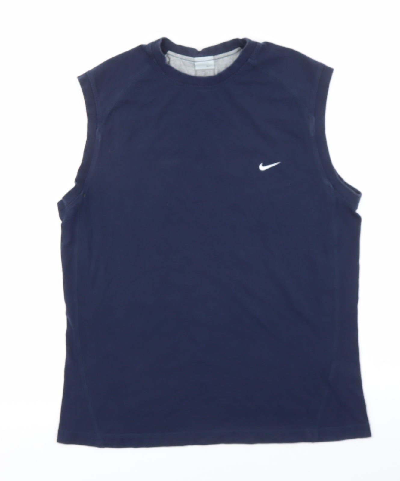 Nike Mens Blue Cotton Pullover Tank Size L Crew Neck Pullover