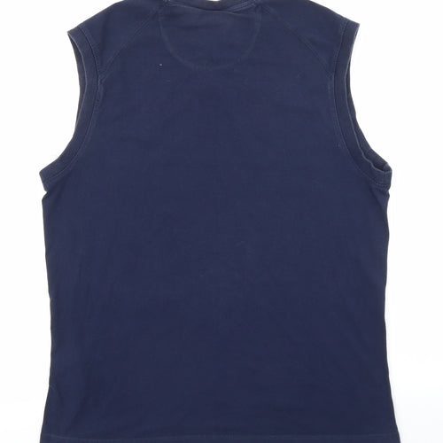 Nike Mens Blue Cotton Pullover Tank Size L Crew Neck Pullover