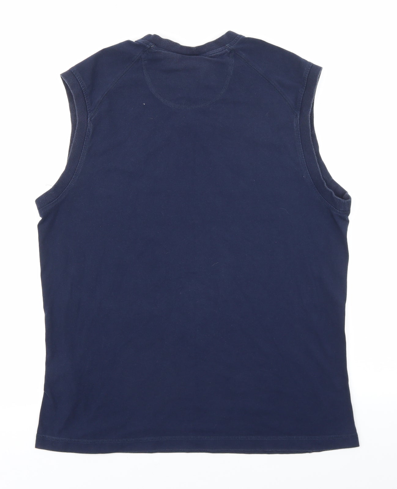 Nike Mens Blue Cotton Pullover Tank Size L Crew Neck Pullover