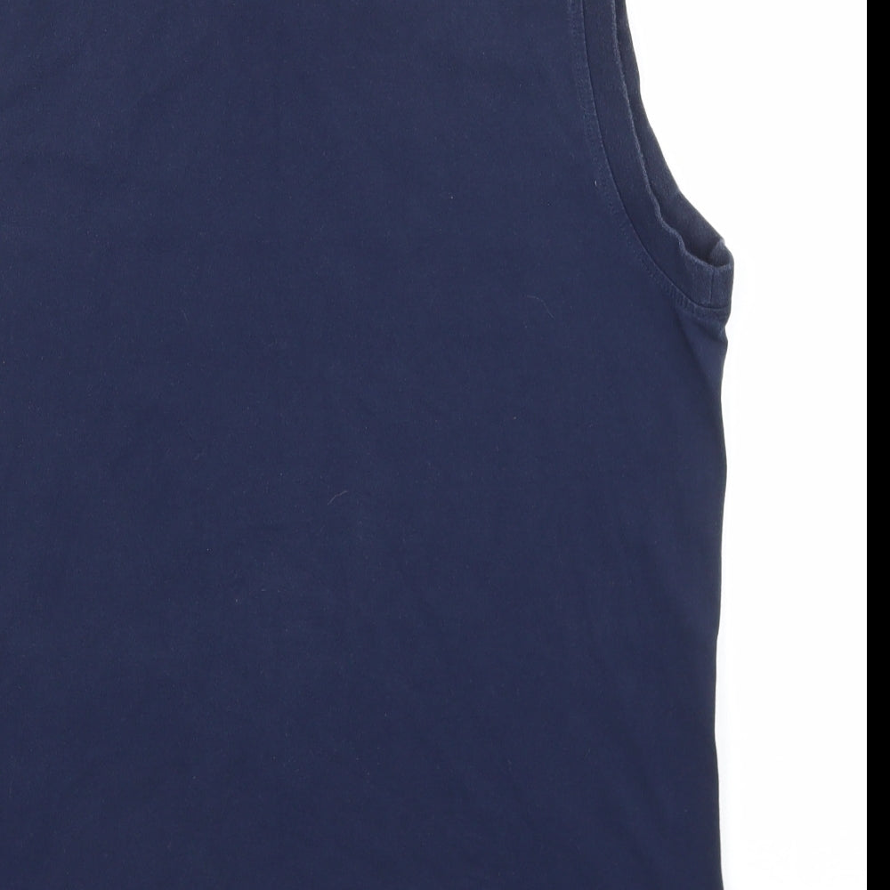 Nike Mens Blue Cotton Pullover Tank Size L Crew Neck Pullover