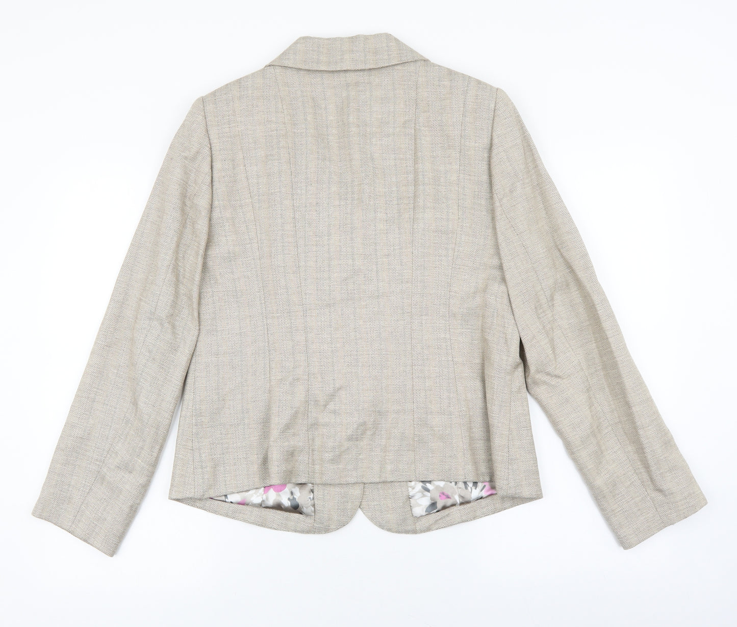 Per Una Womens Beige Jacket Blazer Size 14 Button