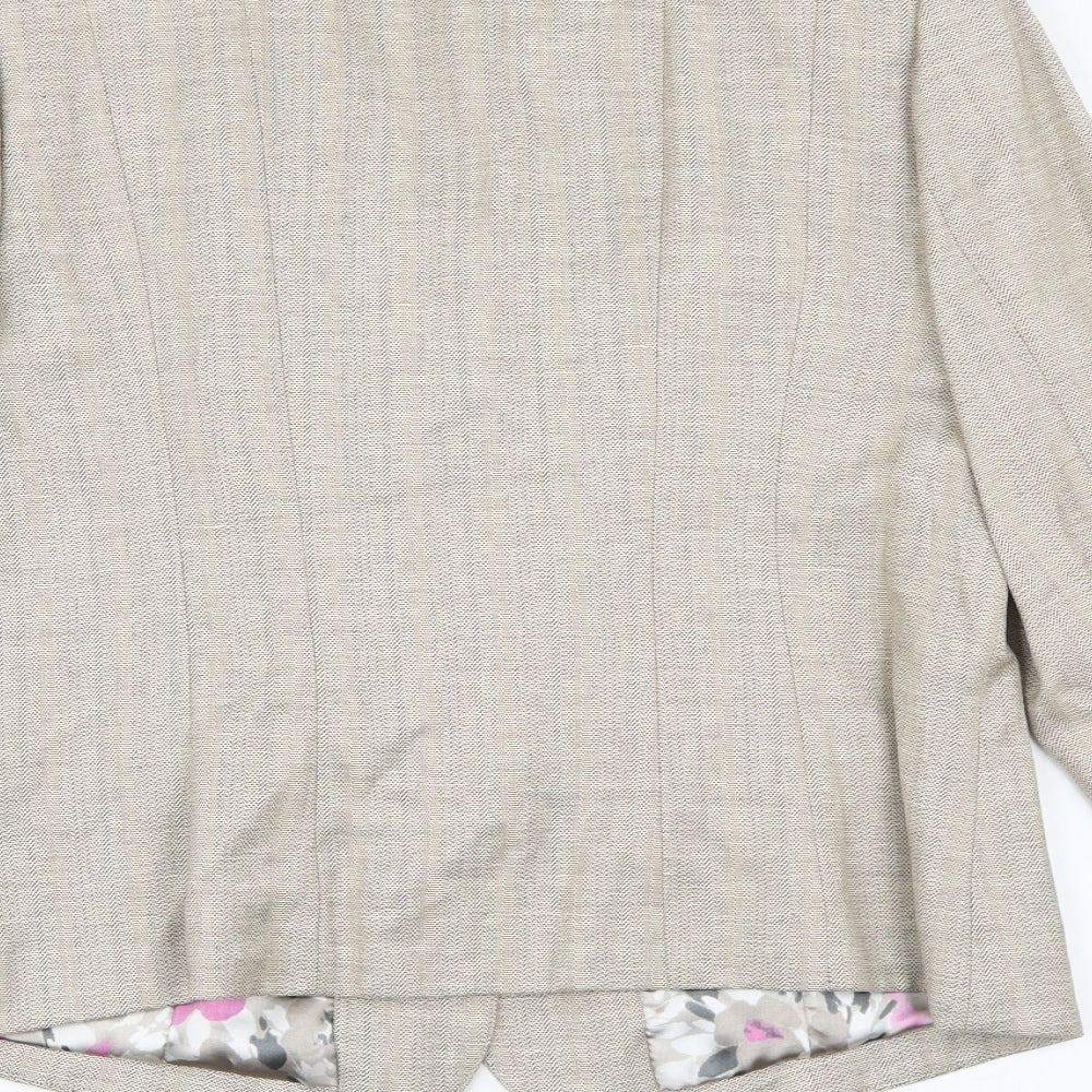 Per Una Womens Beige Jacket Blazer Size 14 Button