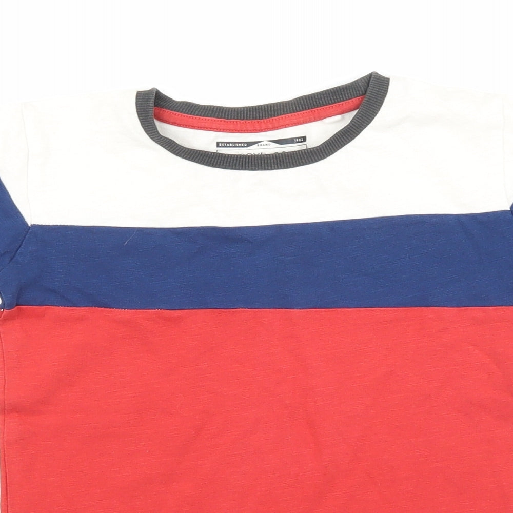 NEXT Boys Multicoloured Colourblock 100% Cotton Pullover T-Shirt Size 3-4 Years Crew Neck Pullover
