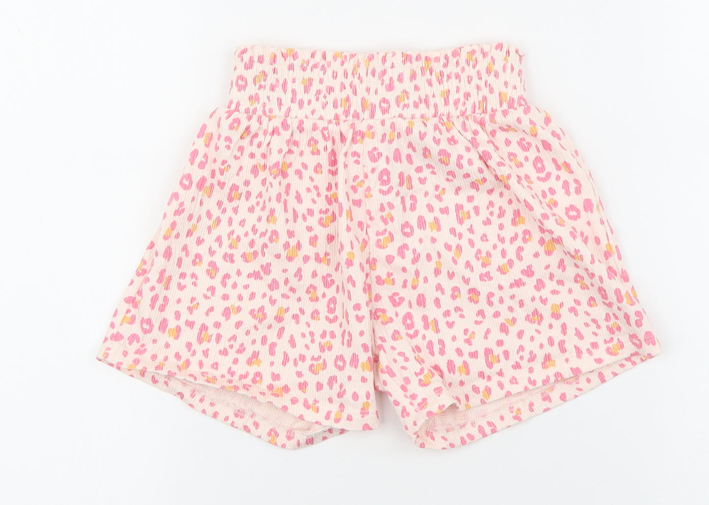 George Girls Multicoloured Animal Print Cotton Bermuda Shorts Size 4-5 Years Regular - Leopard Pattern