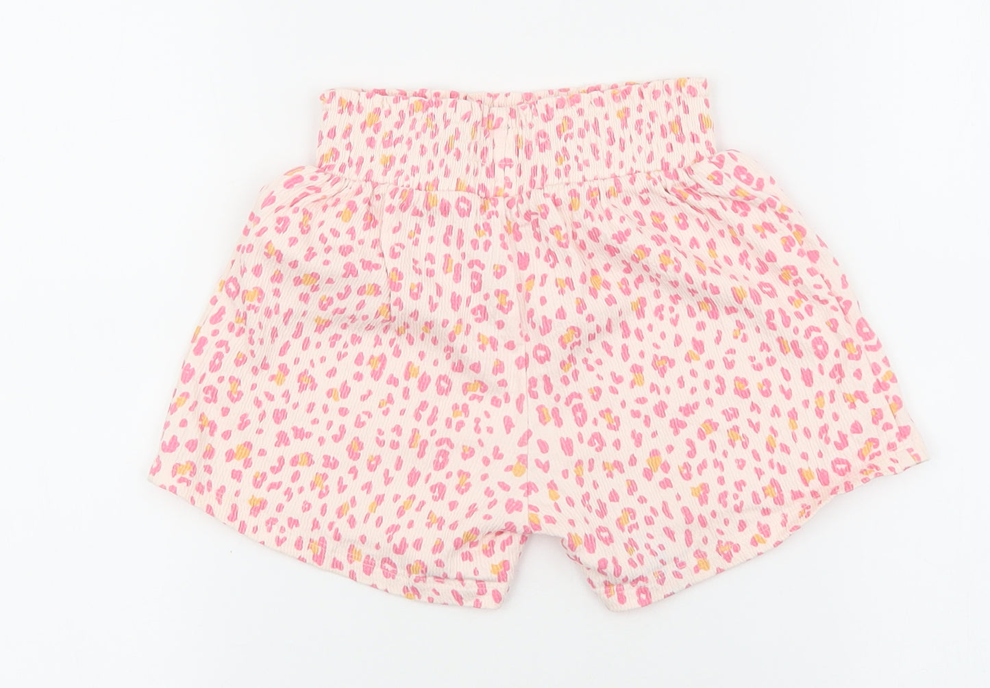 George Girls Multicoloured Animal Print Cotton Bermuda Shorts Size 4-5 Years Regular - Leopard Pattern