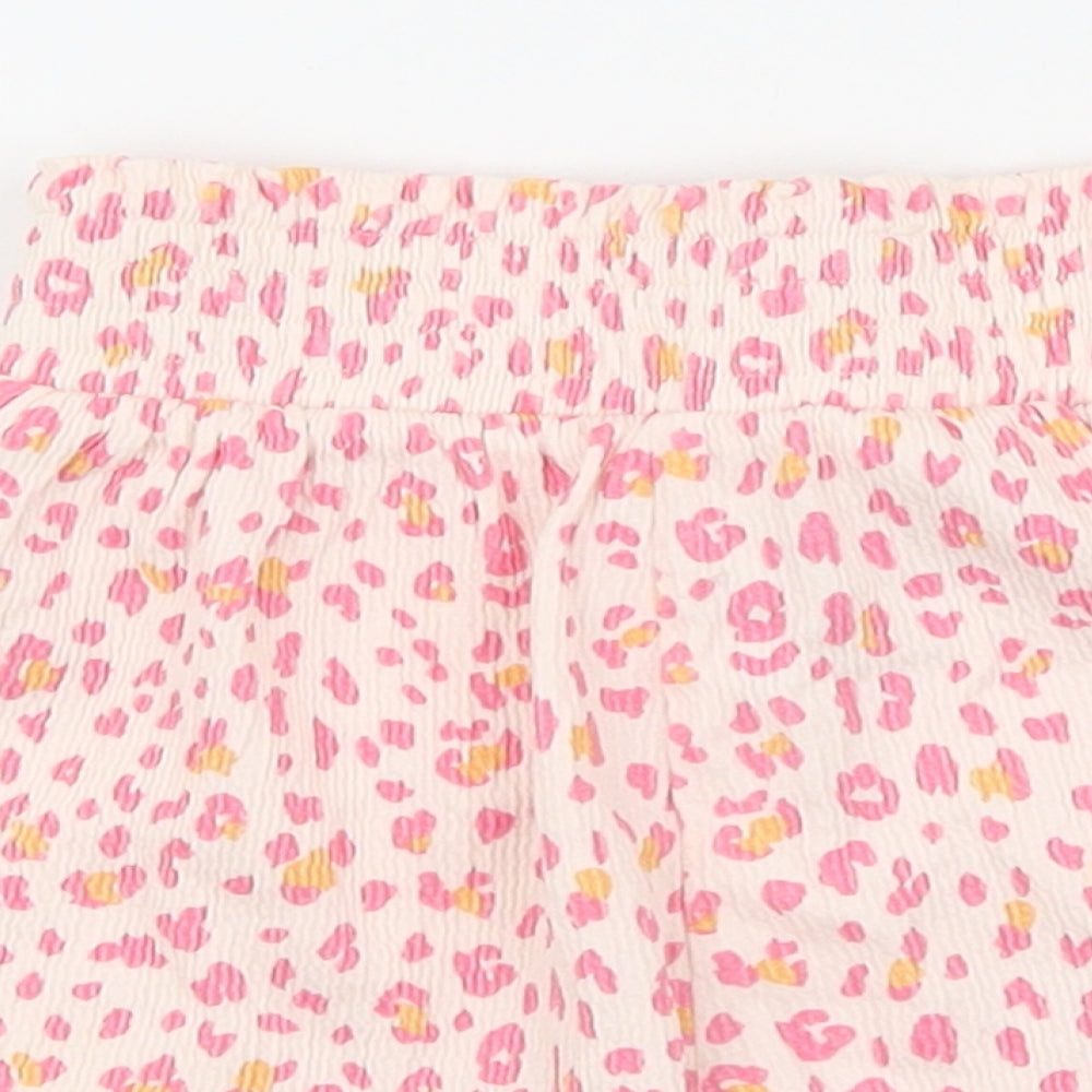 George Girls Multicoloured Animal Print Cotton Bermuda Shorts Size 4-5 Years Regular - Leopard Pattern
