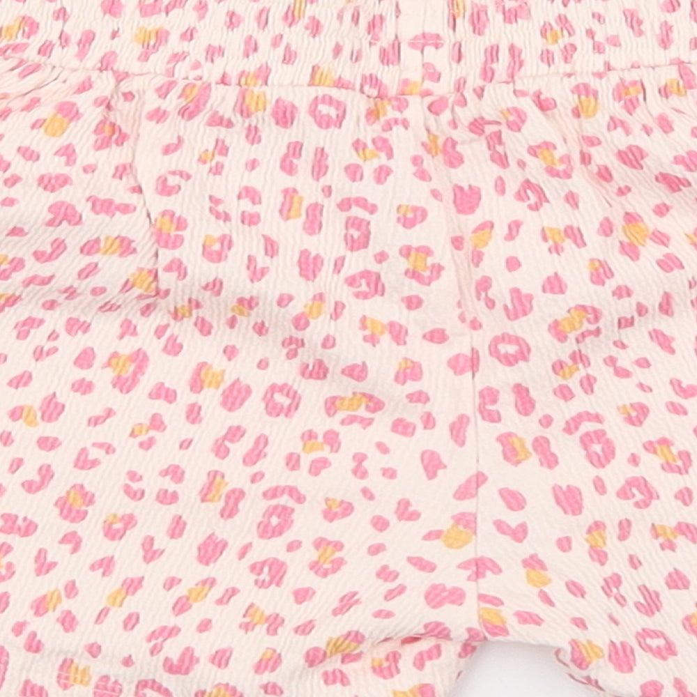George Girls Multicoloured Animal Print Cotton Bermuda Shorts Size 4-5 Years Regular - Leopard Pattern