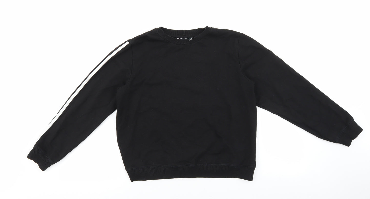 ASOS Womens Black Cotton Pullover Sweatshirt Size 10 Pullover