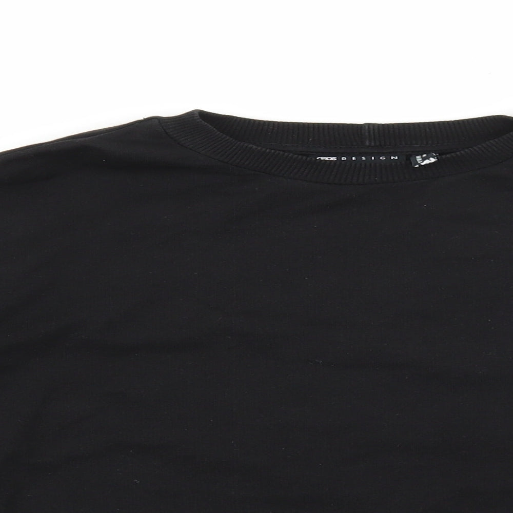 ASOS Womens Black Cotton Pullover Sweatshirt Size 10 Pullover
