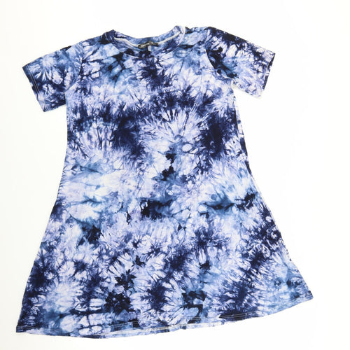 Zero City Womens Multicoloured Cotton T-Shirt Dress Size XL Crew Neck Pullover - Tie-Dye