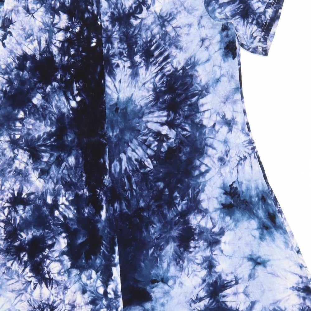 Zero City Womens Multicoloured Cotton T-Shirt Dress Size XL Crew Neck Pullover - Tie-Dye